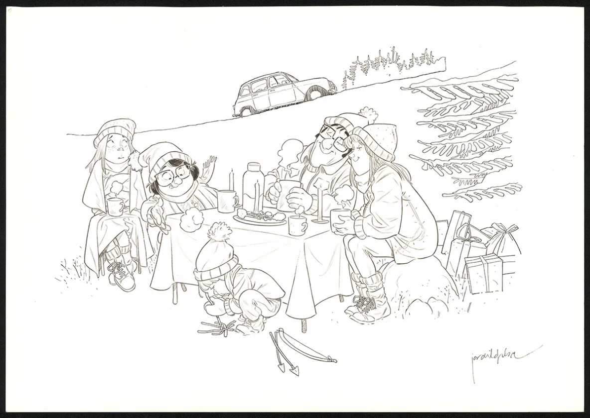 Black and white illustration, Les Beaux étés, Jordi Lafebre