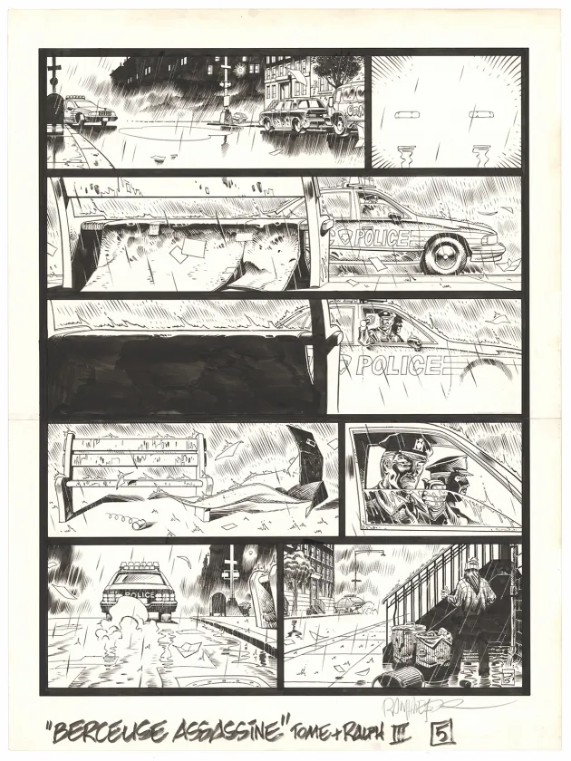 Planche noir et blanc, Berceuse assassine, La Mémoire de Dillon (T.3), Ralph Meyer