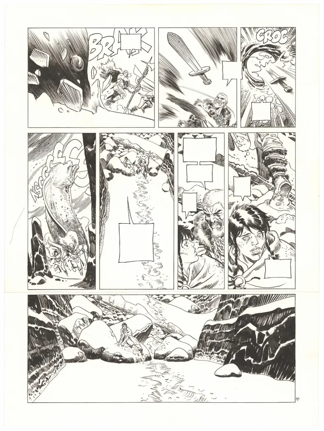 Planche noir et blanc, Asgard, Pied-de-fer (T.1), Ralph Meyer