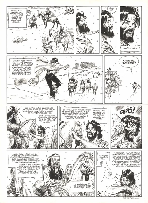 Planche noir et blanc, Undertaker, L'Indien blanc (T.5), Ralph Meyer