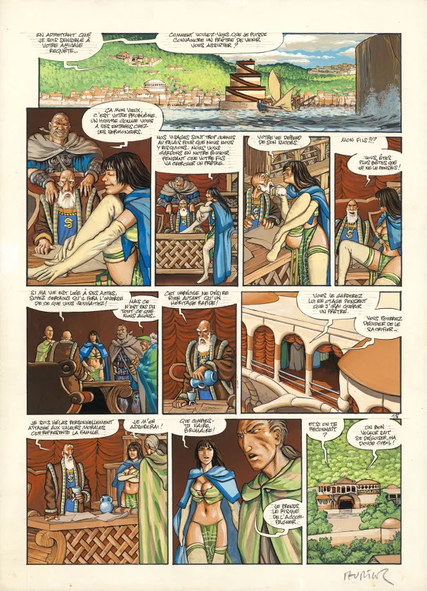 Planche couleur, Les Feux d'Askell, Retour à Vocable (T.2), Jean-Louis Mourier