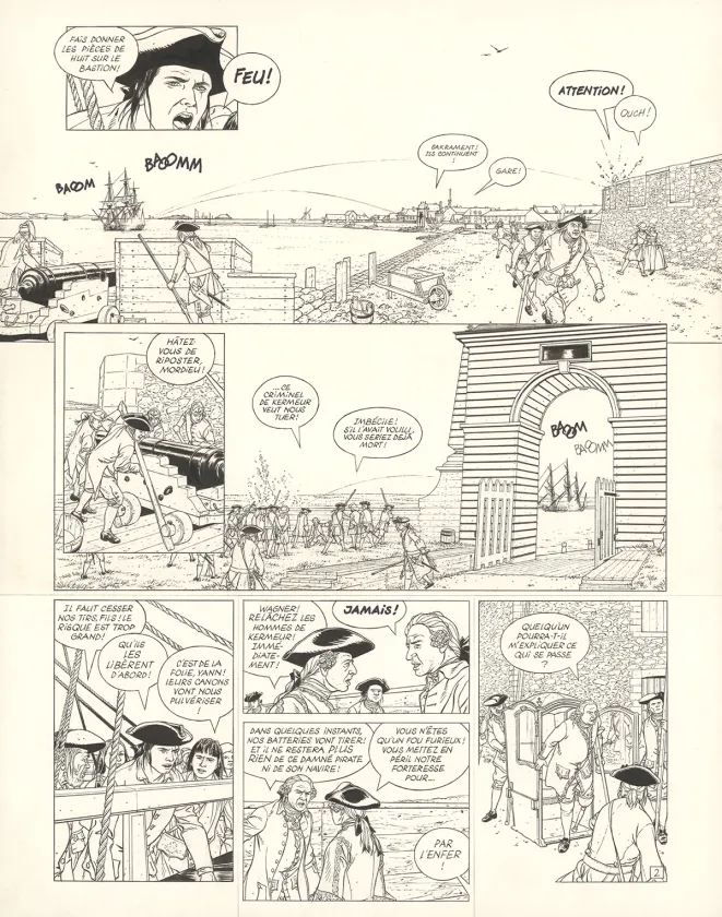 Black and white original page, L'Épervier, La Princesse indienne (T.10), Patrice Pellerin
