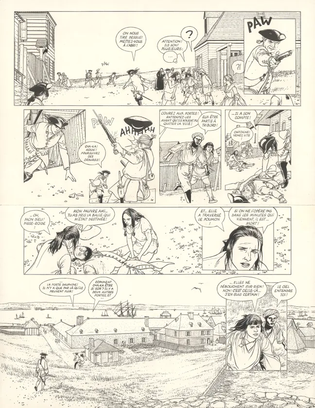 Planche noir et blanc, L'Épervier, La Princesse indienne (T.10), Patrice Pellerin
