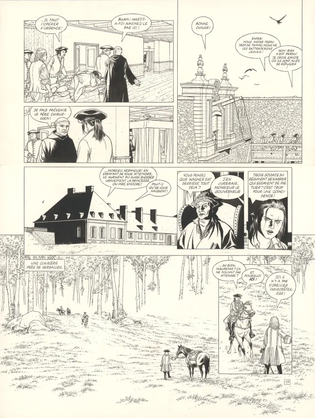 Planche noir et blanc, L'Épervier, La Princesse indienne (T.10), Patrice Pellerin
