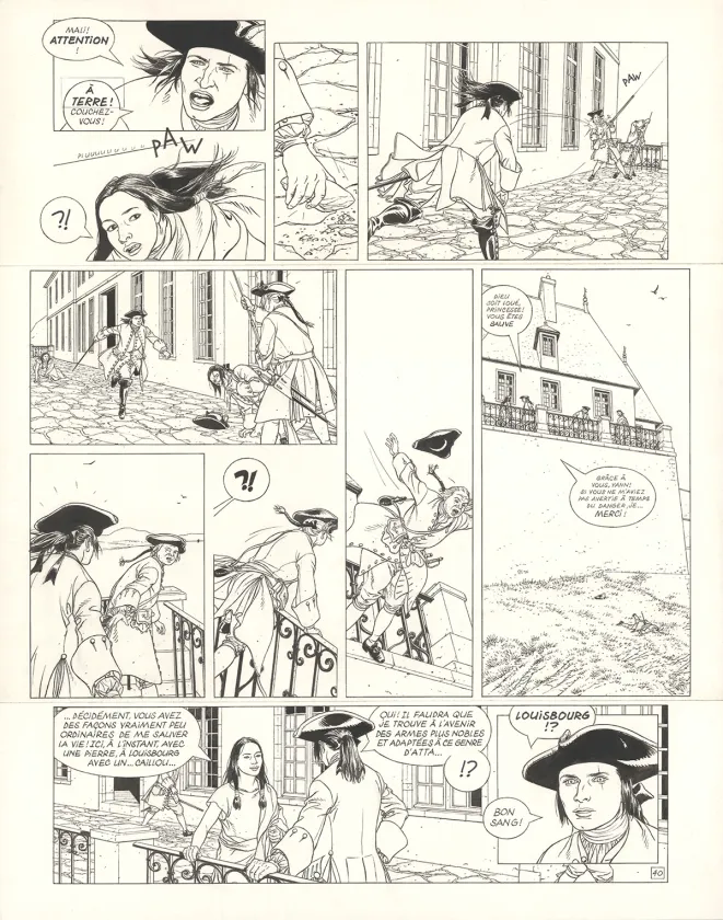 Planche noir et blanc, L'Épervier, La Princesse indienne (T.10), Patrice Pellerin