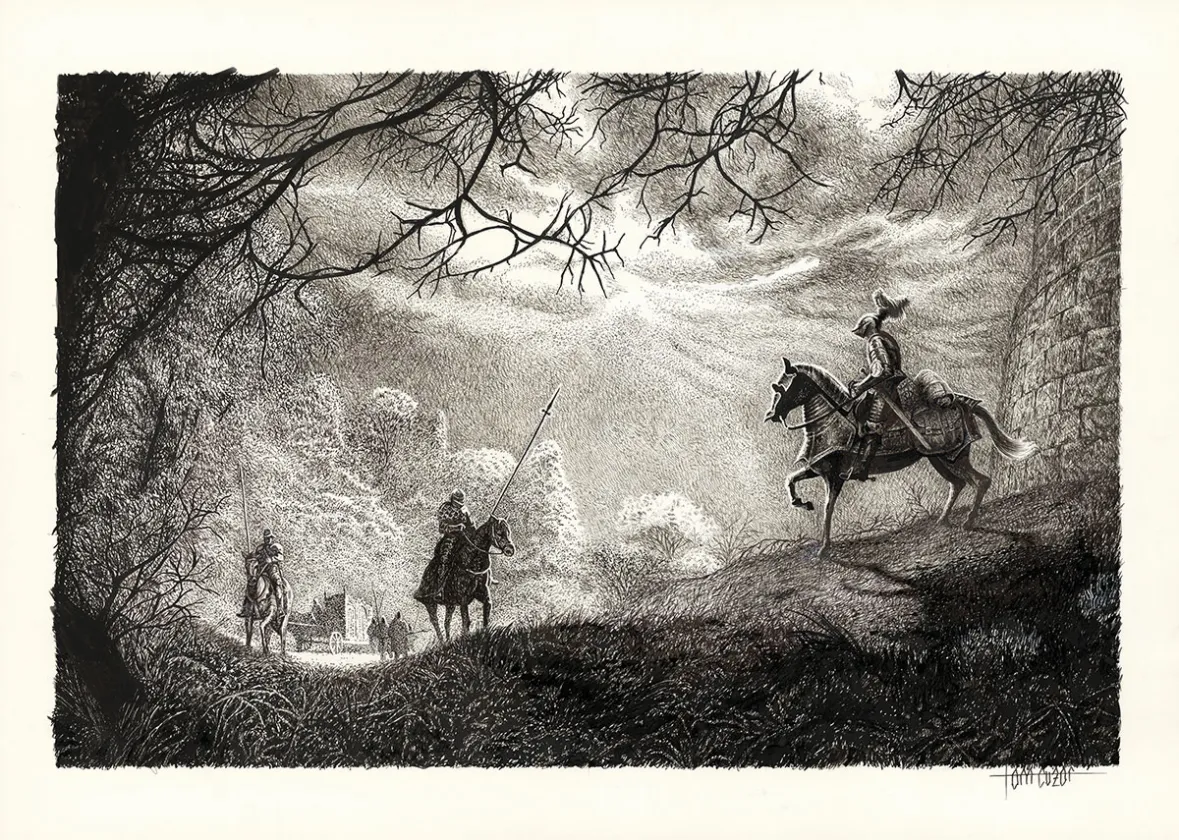 Black and white illustration, Le Chien de Guerre et la Douleur du monde, Tom Cuzor