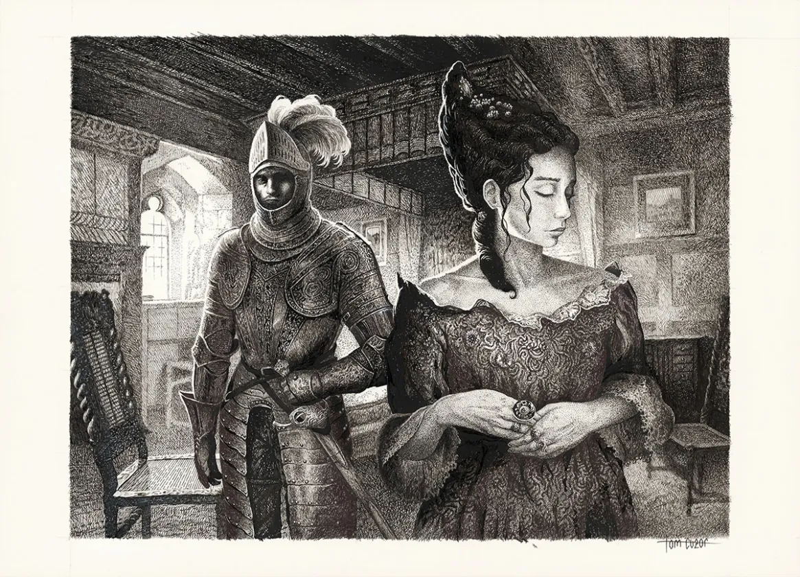 Illustration noir et blanc, Le Chien de Guerre et la Douleur du monde, Tom Cuzor