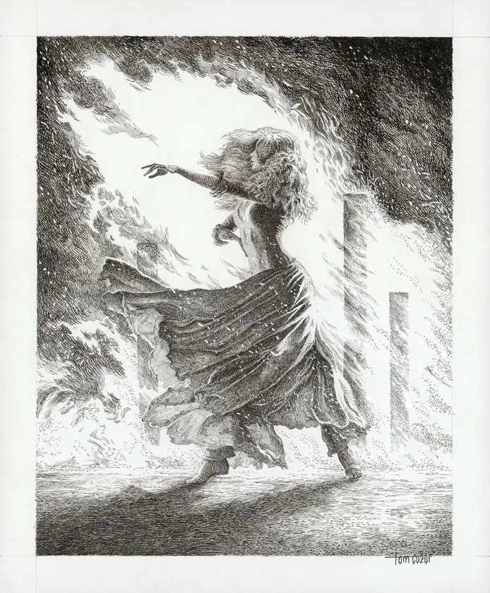 Illustration noir et blanc, Le Testament de Charlemagne, Tom Cuzor