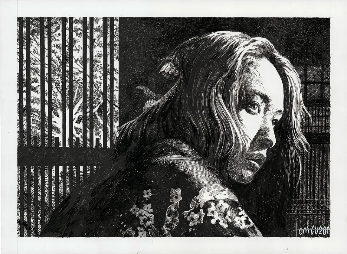Black and white illustration, Tom Cuzor