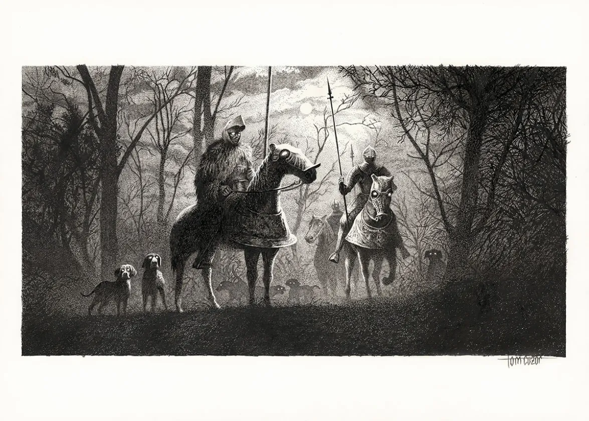 Illustration noir et blanc, Le Testament de Charlemagne, Tom Cuzor