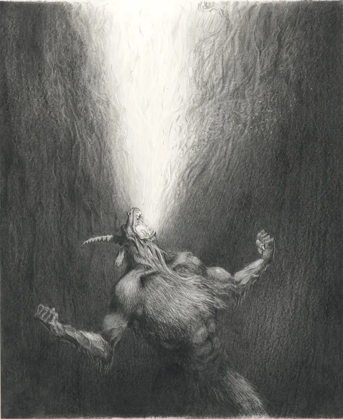 Black and white original page, L'Enfer de Dante, Paul & Gaëtan Brizzi