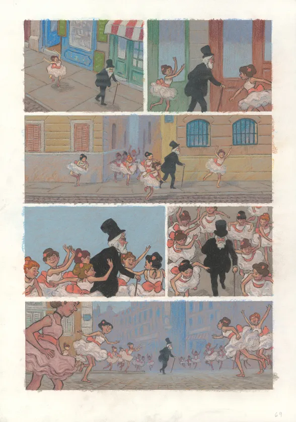 Colored original page, Degas, La Danse de la Solitude,  Efa