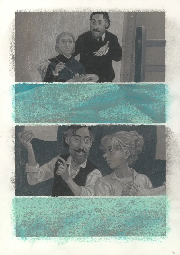 Colored original page, Degas, La Danse de la Solitude,  Efa