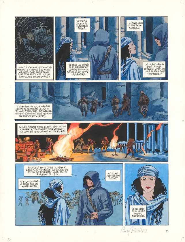 Colored original page, Djinn, Le Trésor (T.4), Ana Miralles