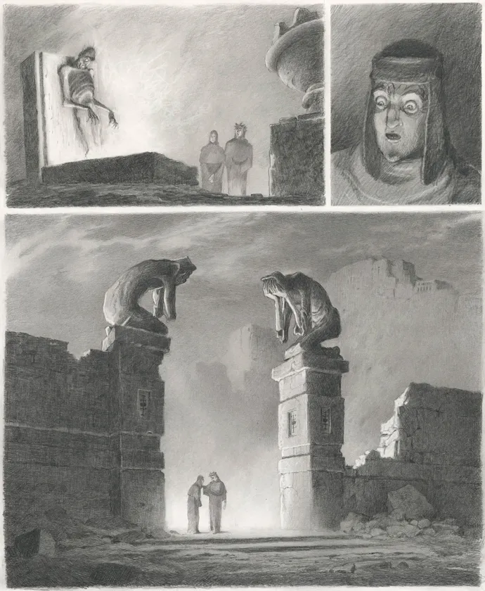 Planche noir et blanc, L'Enfer de Dante, Paul & Gaëtan Brizzi