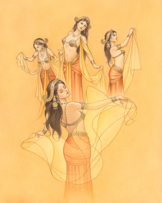 Colored illustration, Mata Hari, Laurent Paturaud