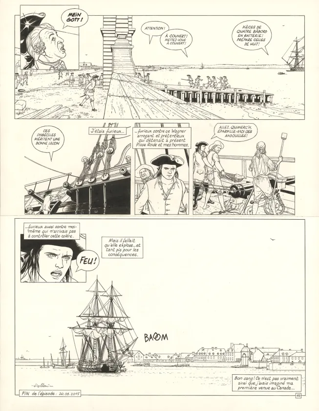 Black and white original page, L'Épervier, Coulez la Méduse ! (T.9), Patrice Pellerin
