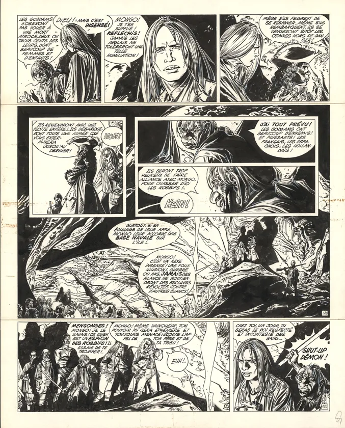 Planche noir et blanc, Barbe-Rouge, Les Révoltés de la Jamaïque (T.25), Patrice Pellerin