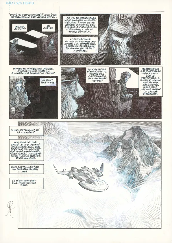Black and white original page, La Mort vivante, Alberto Varanda