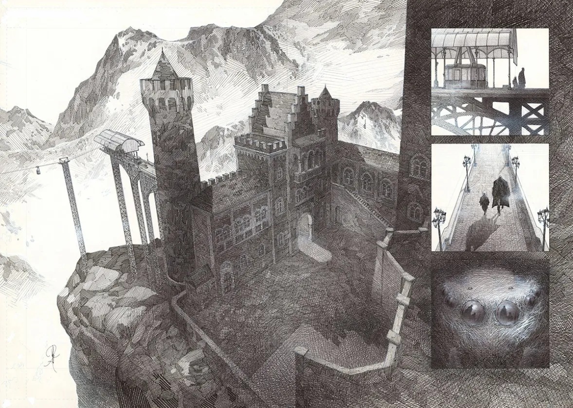 Planche noir et blanc, La Mort vivante, Alberto Varanda