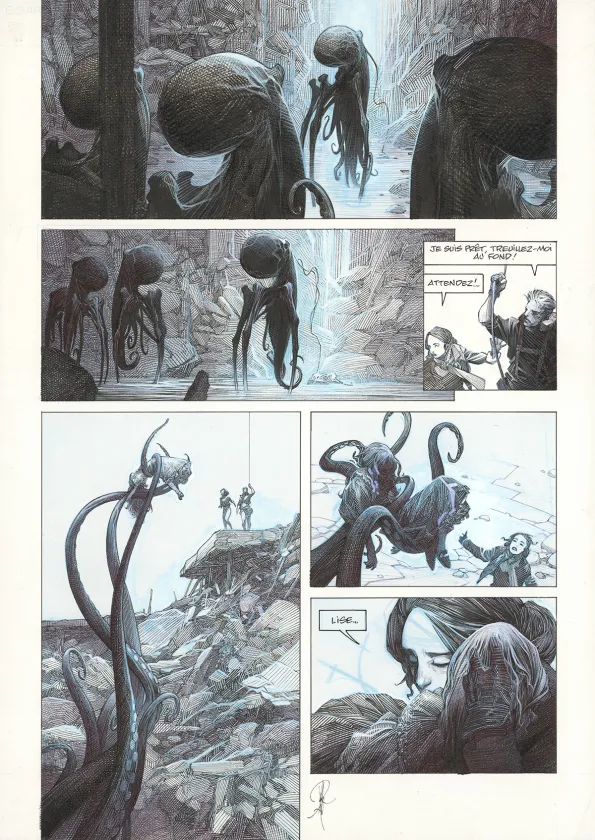 Planche noir et blanc, La Mort vivante, Alberto Varanda