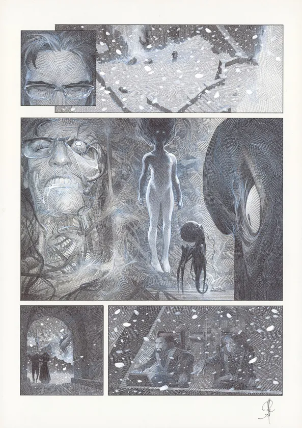 Planche noir et blanc, La Mort vivante, Alberto Varanda