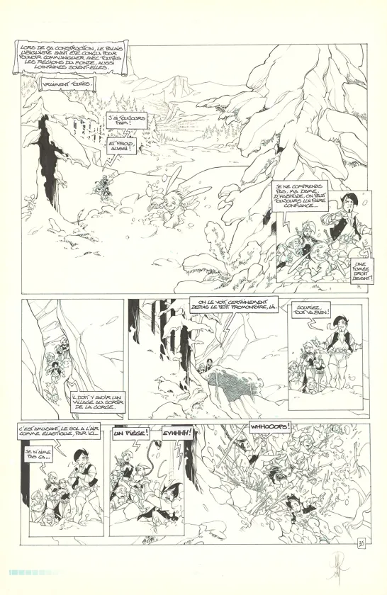 Black and white original page, Elixirs, Le sortilège de Loxullio (T.1), Alberto Varanda