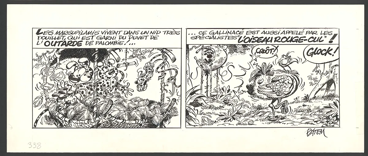 Black and white original page, Le Marsupilami,  Batem