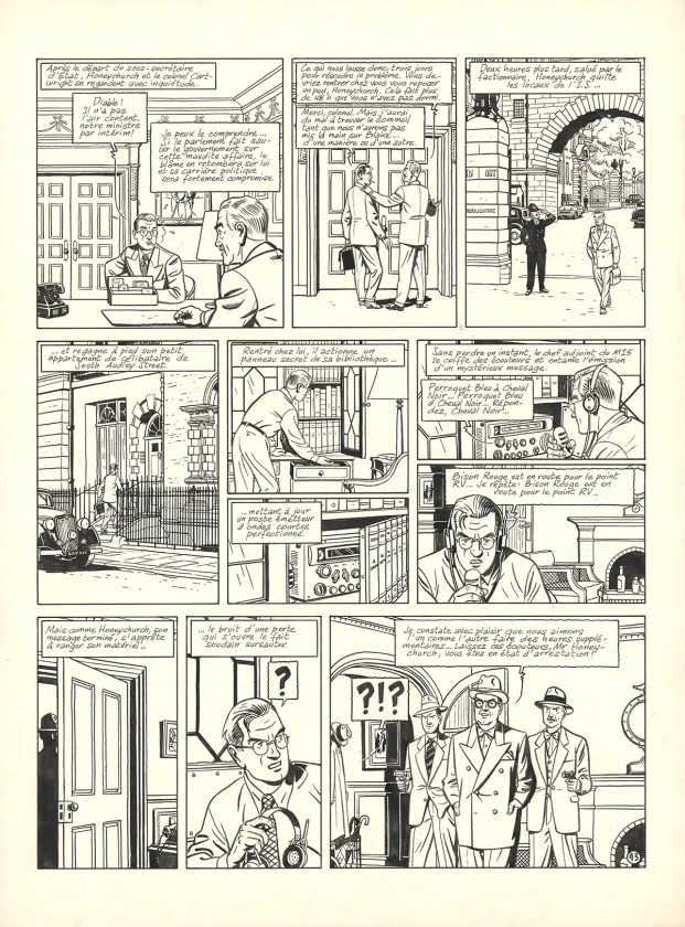 Planche noir et blanc, Blake et Mortimer, L'Affaire Francis Blake (T.13), Ted Benoit