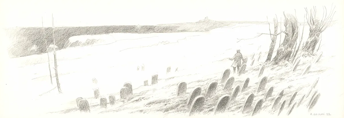 Black and white illustration, Les Carnets Lovecraft, Le Festival , Armel Gaulme