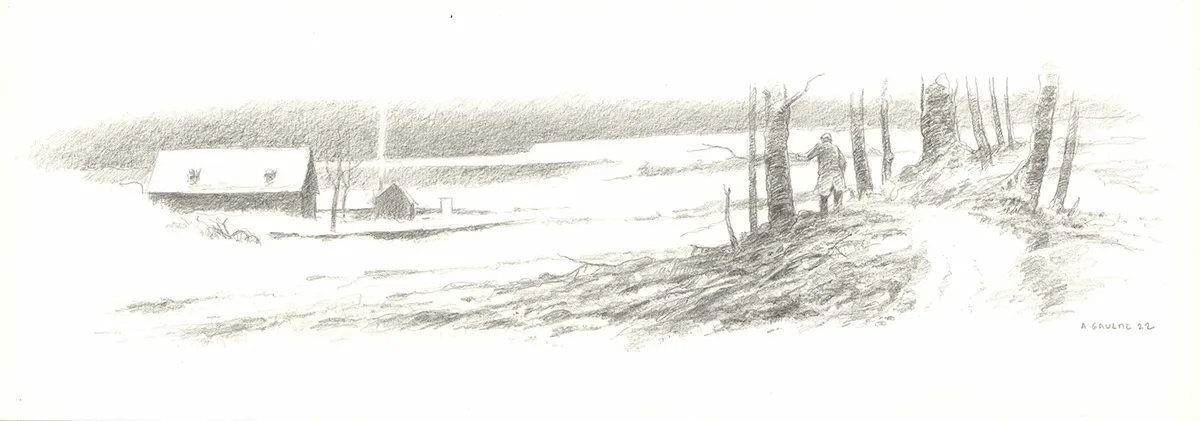 Black and white illustration, Les Carnets Lovecraft, Le Festival , Armel Gaulme