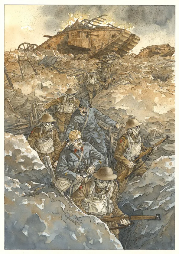 Illustration couleur, Notre Mère la Guerre,  Maël