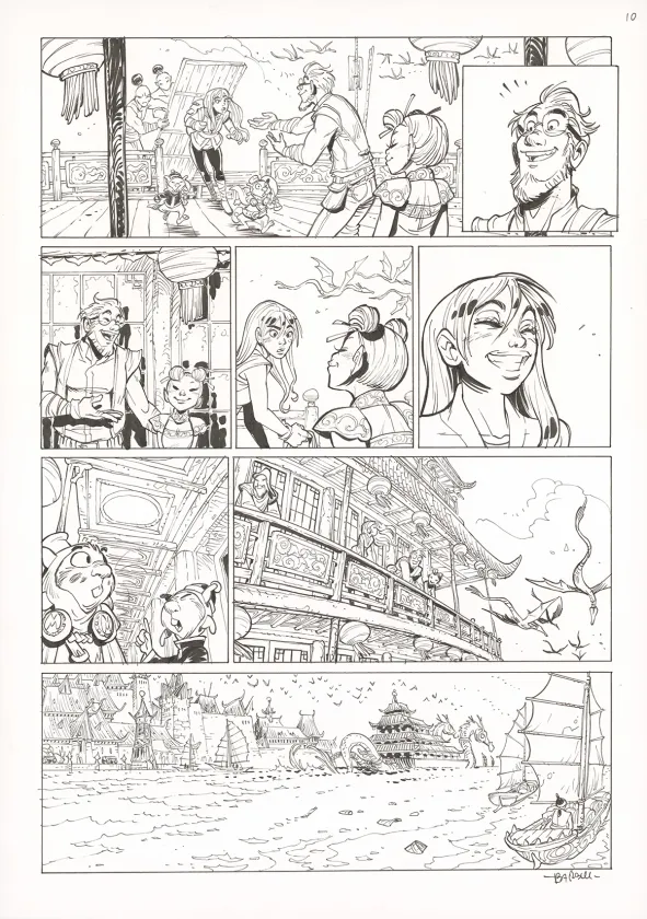Black and white original page, Ekhö Monde miroir, Un fantôme à Pékin (T.10), Alessandro Barbucci