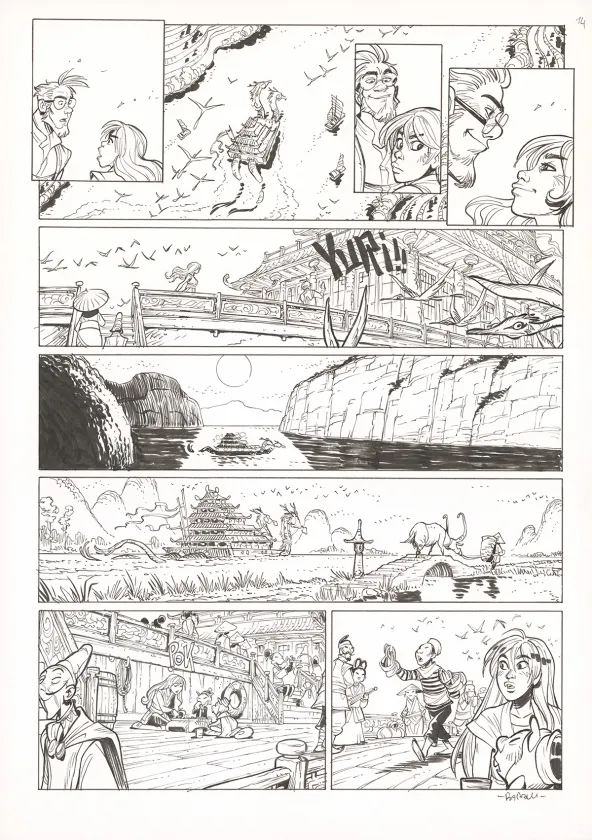 Black and white original page, Ekhö Monde miroir, Un fantôme à Pékin (T.10), Alessandro Barbucci