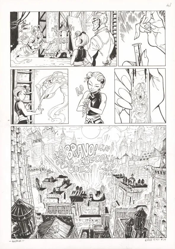 Black and white original page, Ekhö Monde miroir, Un fantôme à Pékin (T.10), Alessandro Barbucci