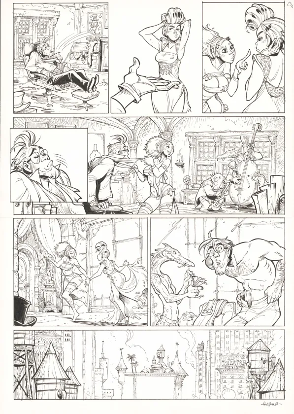 Black and white original page, Ekhö Monde miroir, La Sirène de Manhattan (T.8), Alessandro Barbucci