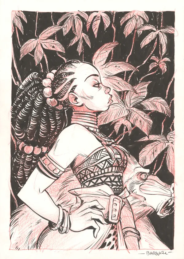 Illustration couleur, Ekhö Monde miroir, Abidjan-Nairobi Express (T.9), Alessandro Barbucci
