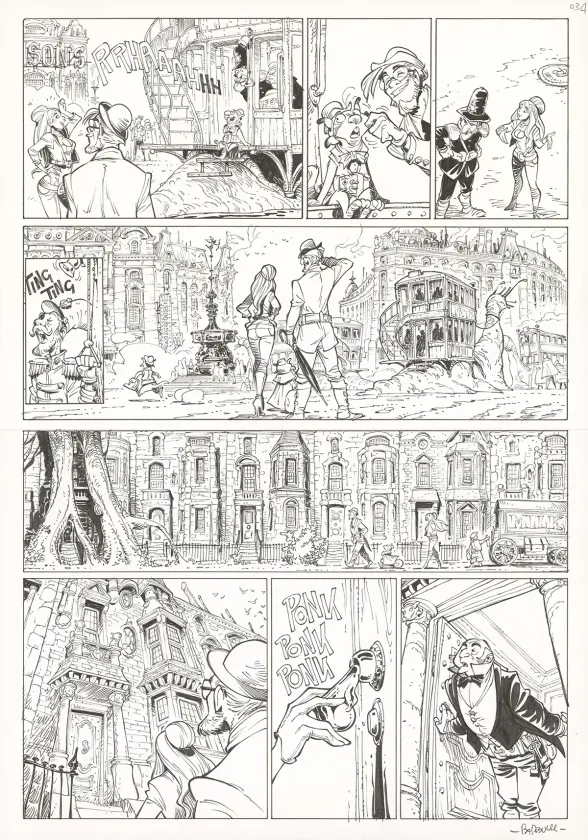 Black and white original page, Ekhö Monde miroir, Swinging London (T.7), Alessandro Barbucci