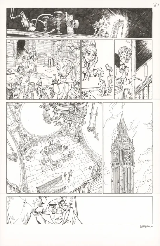 Planche noir et blanc, Ekhö Monde miroir, Swinging London (T.7), Alessandro Barbucci
