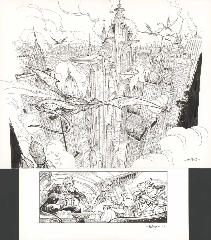 Black and white original page, Ekhö Monde miroir, La Sirène de Manhattan (T.8), Alessandro Barbucci