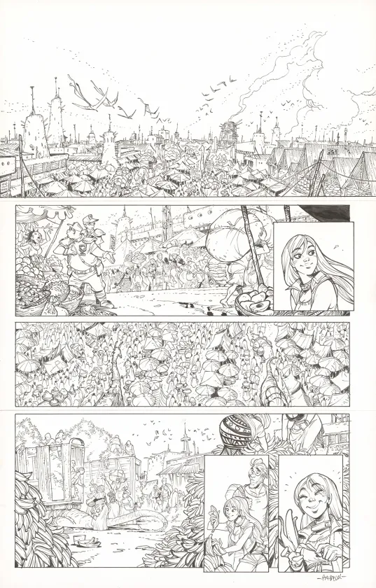 Black and white original page, Ekhö Monde miroir, Abidjan-Nairobi Express (T.9), Alessandro Barbucci