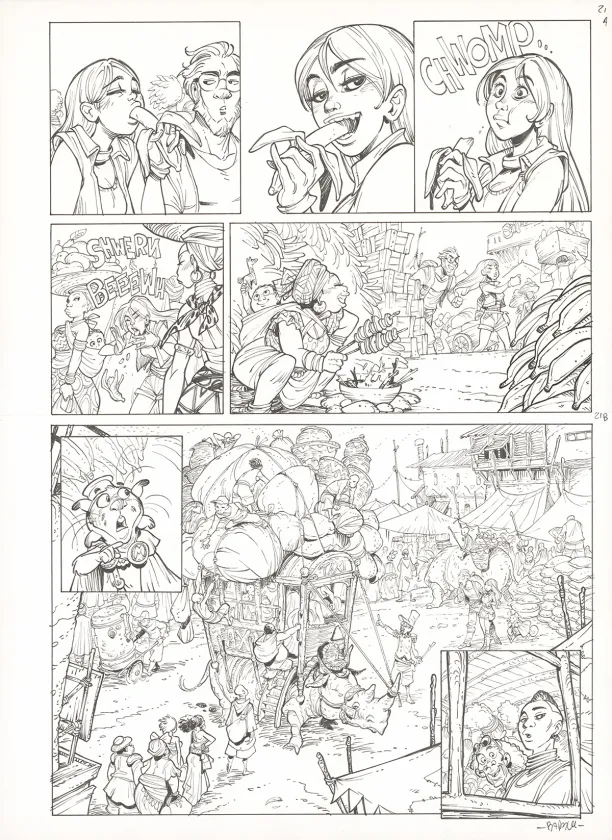 Black and white original page, Ekhö Monde miroir, Abidjan-Nairobi Express (T.9), Alessandro Barbucci
