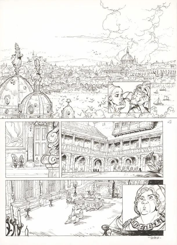 Planche noir et blanc, Ekhö Monde miroir, Abidjan-Nairobi Express (T.9), Alessandro Barbucci