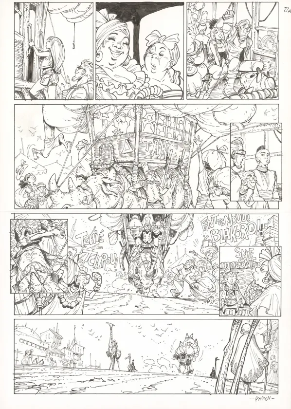 Planche noir et blanc, Ekhö Monde miroir, Abidjan-Nairobi Express (T.9), Alessandro Barbucci