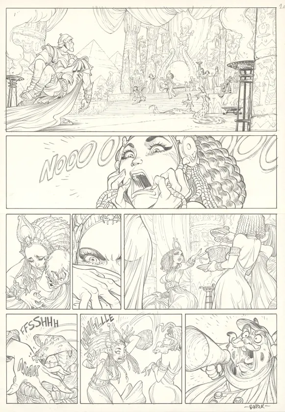 Black and white original page, Ekhö Monde miroir, Hollywood Boulevard (T.3), Alessandro Barbucci