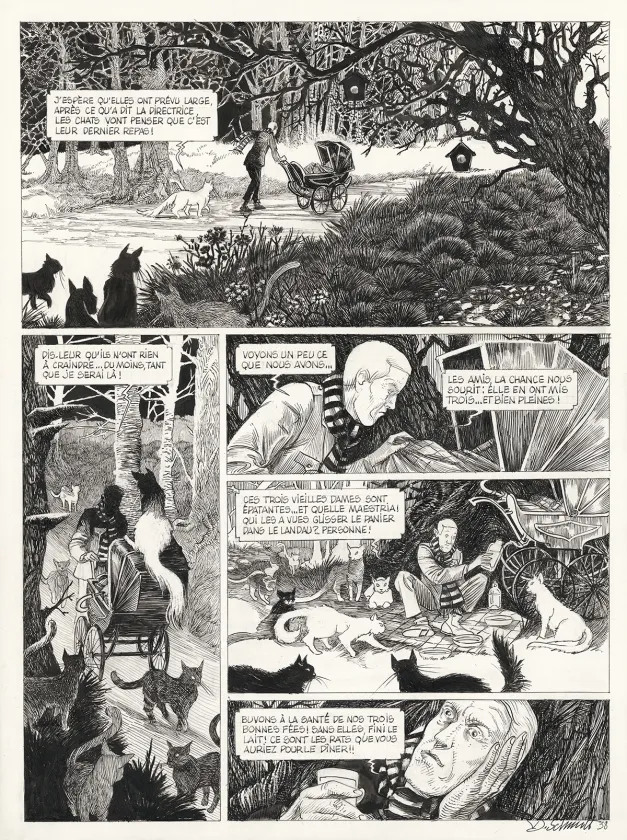 Planche noir et blanc, Le Bestiaire du crépuscule, Daria Schmitt