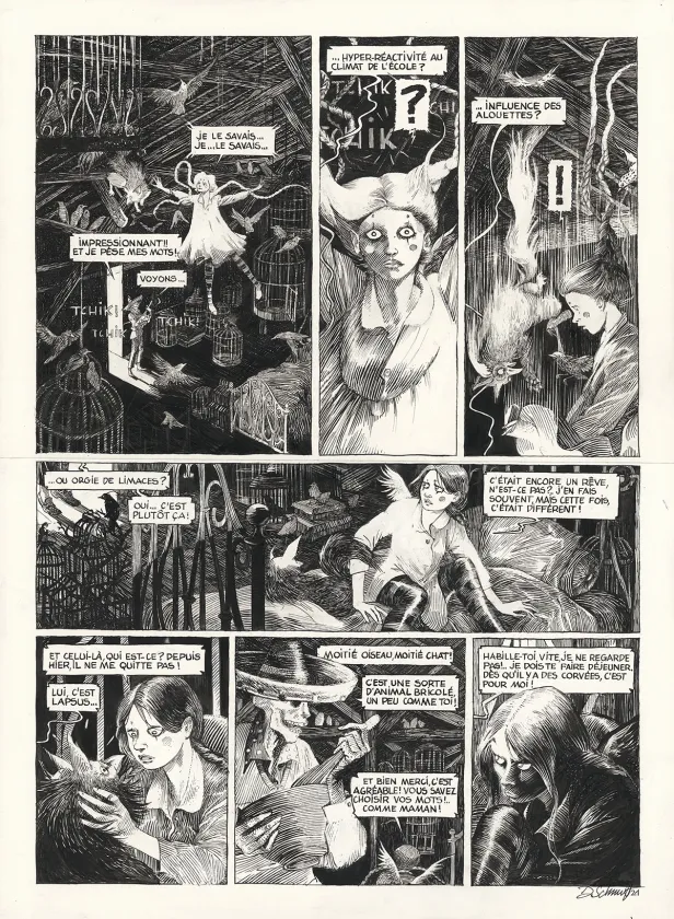 Planche noir et blanc, Ornithomaniacs, Daria Schmitt