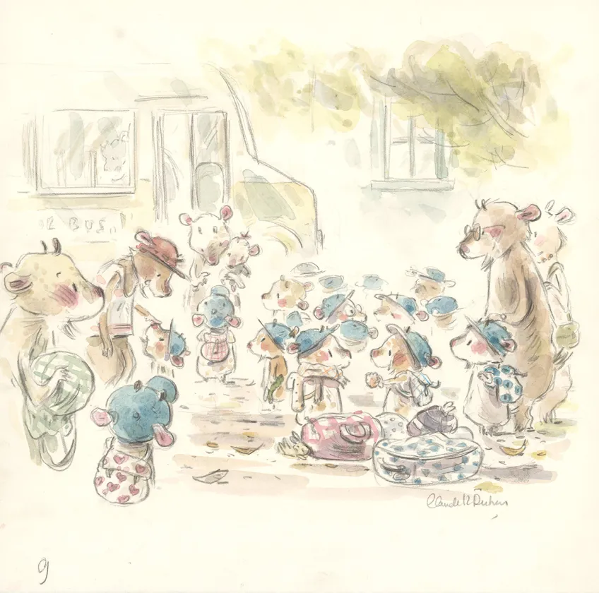 Illustration couleur, Bibi, Bibi et le secret des doudous, Claude K. Dubois