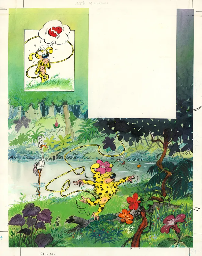 Illustration couleur, Le Marsupilami, Encyclopédie,  Batem