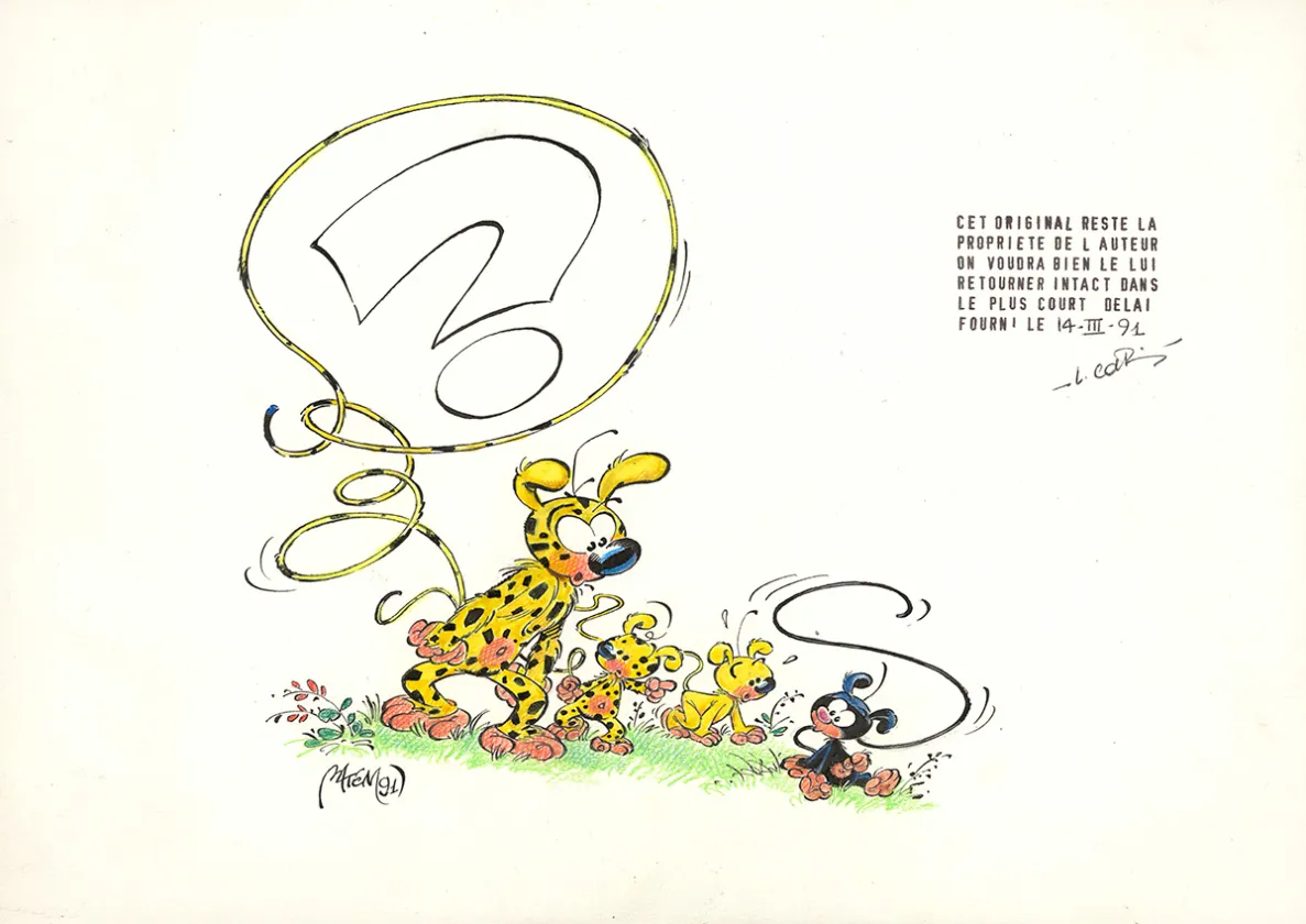 Colored illustration, Le Marsupilami,  Batem